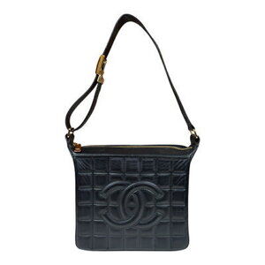 Chanel Chocobar Shoulder Bag Black Lambskin